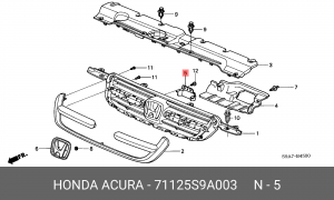 Кронштейн крепления решетки радиатора 71125S9A003 HONDA