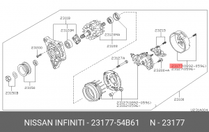 защитная крышка, генератор 23177-54B61 NISSAN