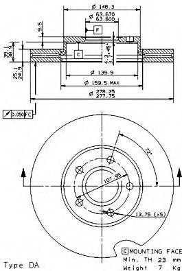 Тормозной диск 09.9464.11 BREMBO