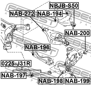 Сайлентблок NAB-194 FEBEST