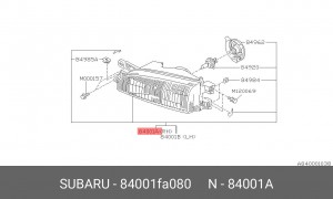 Основная фара 84001FA080 SUBARU