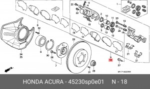 Тормозной суппорт 45230SP0E01 HONDA