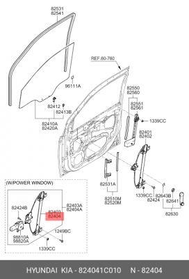 Подъемное устройство для окон 824041C010 HYUNDAI KIA
