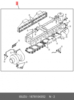 Комплект прокладок, головка цилиндра 1-87810-435-2 ISUZU