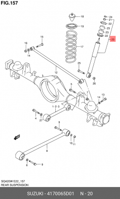 Амортизатор 41700-65D01 SUZUKI