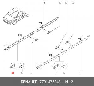 Молдинг двери 7701475248 RENAULT