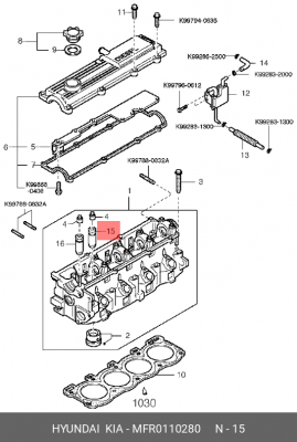 Направляющая клапана ГБЦ MFR0110280 HYUNDAI KIA