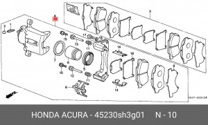 Тормозной суппорт 45230SH3G01 HONDA