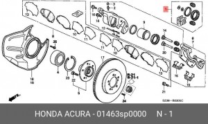 Суппорт тормозной (ремкомплект) 01463SP0000 HONDA