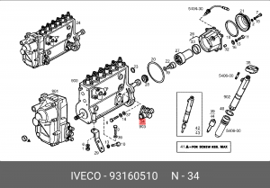 Топливный насос; Насос, топливоподающяя система 93160510 IVECO