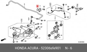 Втулка стабилизатора 52306-SFE-901 HONDA