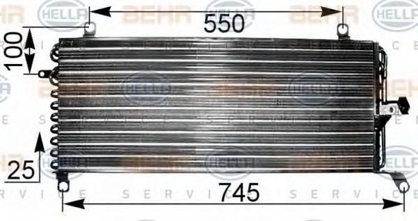 Конденсатор, кондиционер 8FC351038661 HELLA