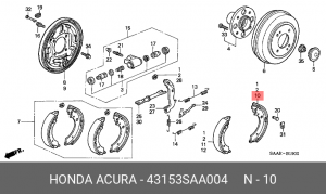 Комплект тормозных колодок 43153SAA004 HONDA