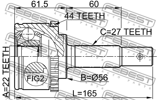 ШРУС 0210-P11A44 FEBEST