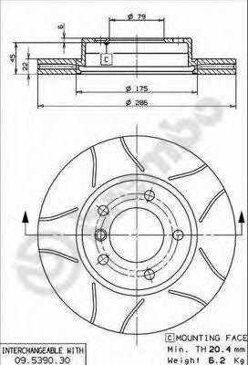 Тормозной диск 09.5390.77 BREMBO