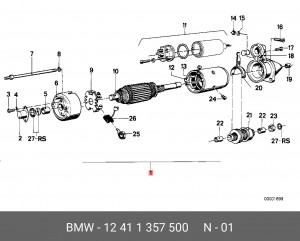 Стартер 12 41 1 357 500 BMW