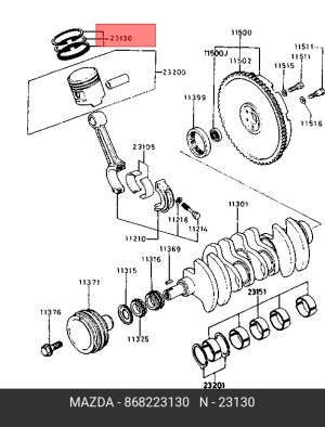 Поршневое кольцо 8682-23-130 MAZDA
