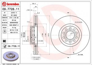 Тормозной диск 09.7728.11 BREMBO