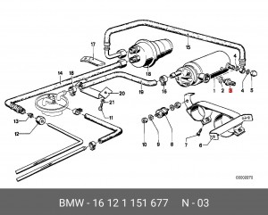 Патрубок, 16 12 1 151 677 BMW