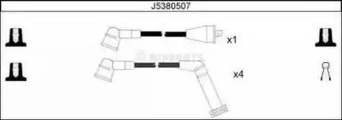 Ккомплект проводов зажигания J5380507 H B JAKOPARTS NIPPARTS