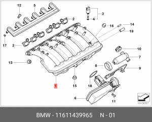 Коллектор впускной 11 61 1 439 965 BMW