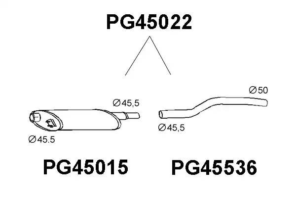 Предглушитель выхлопных газов PG45022 VENEPORTE