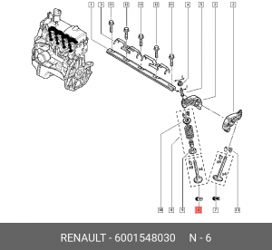 Клапан выпускной 6001548030 RENAULT