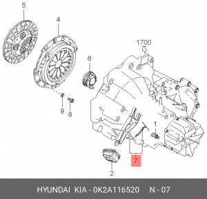 Вилка включения сцепления 0K2A116520 HYUNDAI KIA