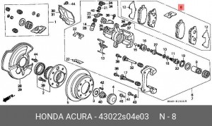 Комплект тормозных колодок, диско 43022S04E03 HONDA