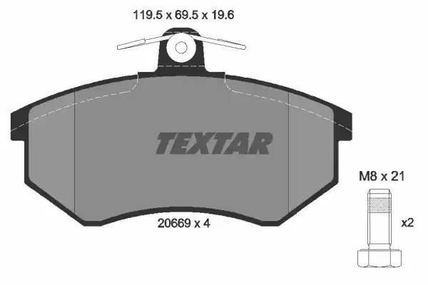 Комплект тормозных колодок, диско 2066921 TEXTAR