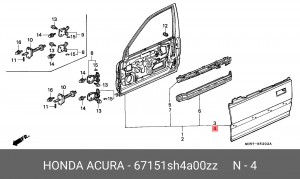 Дверь 67151SH4A00ZZ HONDA