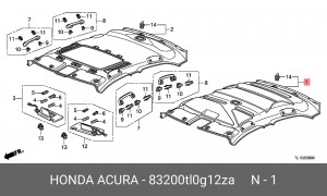 Обшивка потолка 83200TL0G12ZA HONDA