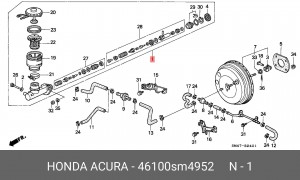 Главный тормозной цилиндр 46100SM4952 HONDA