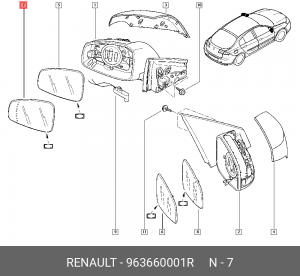 Повторитель указателя поворота 963660001R RENAULT