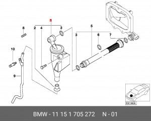 Маслоотделитель вентиляции картера 11 15 1 705 272 BMW