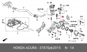 Датчик температуры охлаждающей жидкости 37870PK2015 HONDA