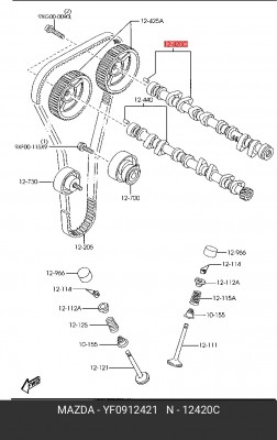 Распредвал YF09-12-421 MAZDA