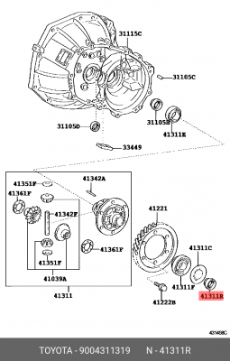 Уплотняющее кольцо, дифференциал 90043-11319 DAIHATSU