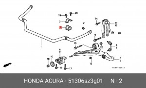Втулка стабилизатора 51306-SZ3-G01 HONDA