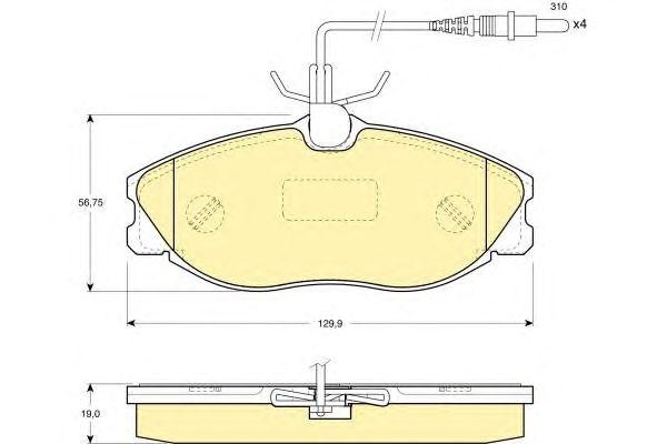 Комплект тормозных колодок, диско 6111941 GIRLING