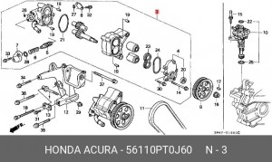 Гидравлический насос, рулевое управление 56110PT0J60 HONDA