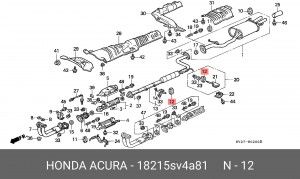 Кронштейн, система выпуска ОГ 18215SV4A81 HONDA