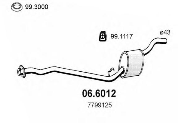 Средний глушитель выхлопных газов 066012 ASSO