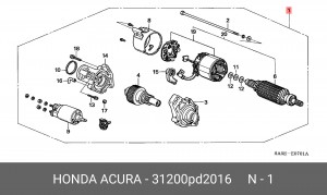 Стартер 31200PD2016 HONDA