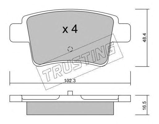 Комплект тормозных колодок, диско 8170 TRUSTING