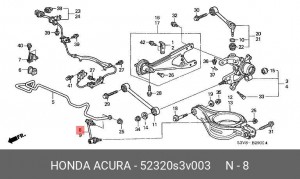 Тяга / стойка, стабилизатор 52320S3V003 HONDA