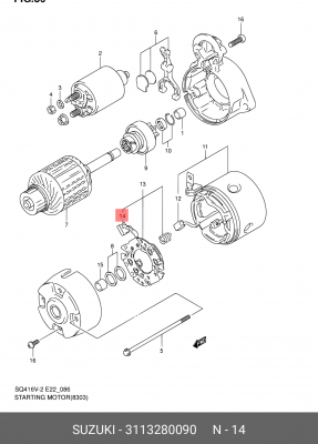 Щетка стартера 31132-80090 SUZUKI