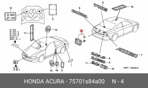 Эмблема 75701S84A00 HONDA