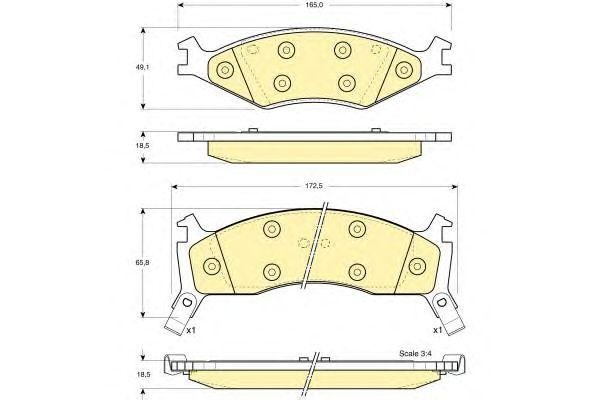 Комплект тормозных колодок, диско 6131235 GIRLING