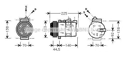 Компрессор кондиционера MSK369 AVA